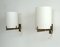 Mid-Century Italian Minimal Wall Sconces with Frosted Glass and Metal, 1960s, Set of 2, Image 12