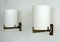 Mid-Century Italian Minimal Wall Sconces with Frosted Glass and Metal, 1960s, Set of 2, Image 11