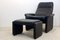 DS-50 Adjustable Lounge Chair and Ottoman in Soft Thick Black Neck Leather from de Sede, 1970s, Set of 2, Image 5