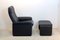 Set of DS-50 Adjustable Lounge Chair and Ottoman in Soft Thick Black Neck Leather from de Sede, 1970s 2