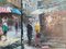Alain, Parisian Flower Market, 1960s, Oil on Wood, Image 7