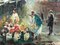 Alain, Parisian Flower Market, 1960s, Oil on Wood, Image 4