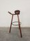 Brutalist Bar Stool in Oak, 1970s 6