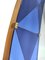 Vintage Italian Oval Mirror in Brass and Blue Crystal, 1950s, Image 6