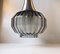 Vintage Onion-Shaped Optical Glass Pendant Lamp from Orrefors, 1970s 4