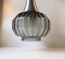 Vintage Onion-Shaped Optical Glass Pendant Lamp from Orrefors, 1970s, Image 4