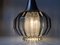 Vintage Onion-Shaped Optical Glass Pendant Lamp from Orrefors, 1970s 5