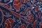 Suzani Tapestry in Blue Silk with Pomegranates Decor 2