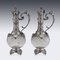 Large Antique German Silver and Cut Glass Wine Jugs, 1900, Set of 2 31