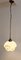 Antike deutsche Deckenlampe mit weißem Glasschirm, 1920er 3