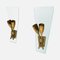 Geschwungene italienische Mid-Century Wandlampen aus Glas, 1950er, 2er Set 1