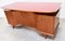 Italienischer Schreibtisch aus Nussholz & rotem Resopal, 1950er 6
