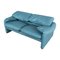 Blaues Maralunga Sofa von Vico Magistretti für Cassina, 2000er 9