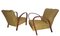Fauteuils Art Déco en Bois Courbé et Velours, 1940s, Set de 2 2