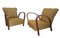 Fauteuils Art Déco en Bois Courbé et Velours, 1940s, Set de 2 1