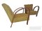 Fauteuils Art Déco en Bois Courbé et Velours, 1940s, Set de 2 3