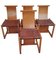 Italian Beech and Woven Leather Chairs, 1970s, Set of 4 1