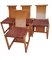 Italian Beech and Woven Leather Chairs, 1970s, Set of 4 4
