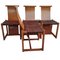 Italian Beech and Woven Leather Chairs, 1970s, Set of 4 5