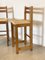 Set of Wooden Bar Stools in Straw, 1980s 3