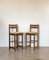 Set of Wooden Bar Stools in Straw, 1980s 2