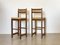 Set of Wooden Bar Stools in Straw, 1980s 1