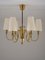 Lampadario moderno in ottone e legno di Böhlmarks, Svezia, anni '40, Immagine 5
