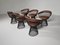 Vintage Dining Chairs in Bronze and Brown Leather by Warren Platner, Set of 6, Image 6
