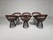 Vintage Dining Chairs in Bronze and Brown Leather by Warren Platner, Set of 6, Image 5