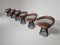 Vintage Dining Chairs in Bronze and Brown Leather by Warren Platner, Set of 6, Image 3