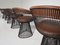 Vintage Dining Chairs in Bronze and Brown Leather by Warren Platner, Set of 6, Image 10