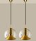 Hand Blown Gold Glass Pendant Light attributed to Doria, Germany, 1970s 16
