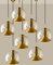 Hand Blown Gold Glass Pendant Light attributed to Doria, Germany, 1970s 17