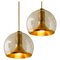 Hand Blown Gold Glass Pendant Light attributed to Doria, Germany, 1970s 1