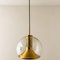 Hand Blown Gold Glass Pendant Light attributed to Doria, Germany, 1970s 7