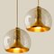 Hand Blown Gold Glass Pendant Light attributed to Doria, Germany, 1970s 4