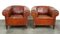 Set of Antique Leather Club Armchairs 1