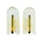 Appliques Murales Feuille Scandinave en Verre et Laiton par Carl Fagerlund pour Orrefors, 1960s, Set de 2 2