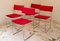 Vintage Red Delfina Chairs by Enzo Mari for Driade, 1980, Set of 4 1
