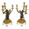 Gilt and Patinated Bronze Candelabras, 19th Century, Set of 2 1