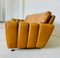 Sofá de tres plazas danés Mid-Century estilo Art Déco de cuero marrón de Svend Skipper, 1979, Imagen 11