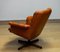 Silla giratoria de cuero acolchado marrón de Göte Möbler, Näsjo, Suecia, años 60, Imagen 9