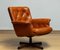 Silla giratoria de cuero acolchado marrón de Göte Möbler, Näsjo, Suecia, años 60, Imagen 1