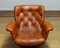 Silla giratoria de cuero acolchado marrón de Göte Möbler, Näsjo, Suecia, años 60, Imagen 2