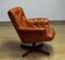 Silla giratoria de cuero acolchado marrón de Göte Möbler, Näsjo, Suecia, años 60, Imagen 11