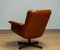 Silla giratoria de cuero acolchado marrón de Göte Möbler, Näsjo, Suecia, años 60, Imagen 5