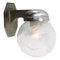 Art Deco French Chrome Clear Frosted Glass Wall Lamp 2