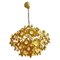 Brutalist Crystal and Gilt Gold Chandelier from Palwa, 1960s, Image 1