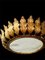 Large Spanish Crown Sunburst Fixture in Gilt Metal and Frost Glass, 1950 2
