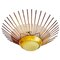Crown Sunburst Fixture in Gilt Metal and Curved Frosted Glass, 1950, Image 1